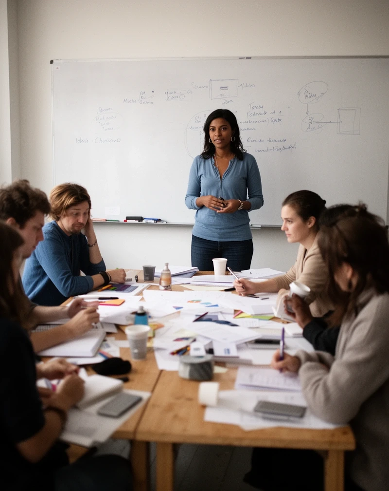 Workshopteilnehmer in Gruppenarbeit